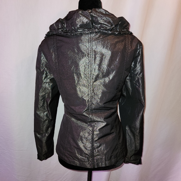 Puffy Ruffle Coat - Metallic Shimmer - Sz. 12 by Tribal - Button Front - Picture 4 of 5
